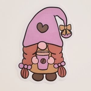10/$10 Gnome Holding Coffee Sticker